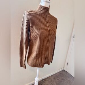 Liz Claiborne Tan Ribbed Turtleneck Sweater Small Size